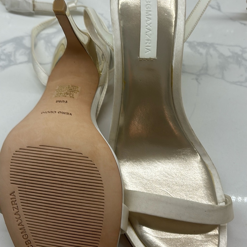 Bcbg Max Azaria. Size 10 satin sandal.Leather upper . Brand new!